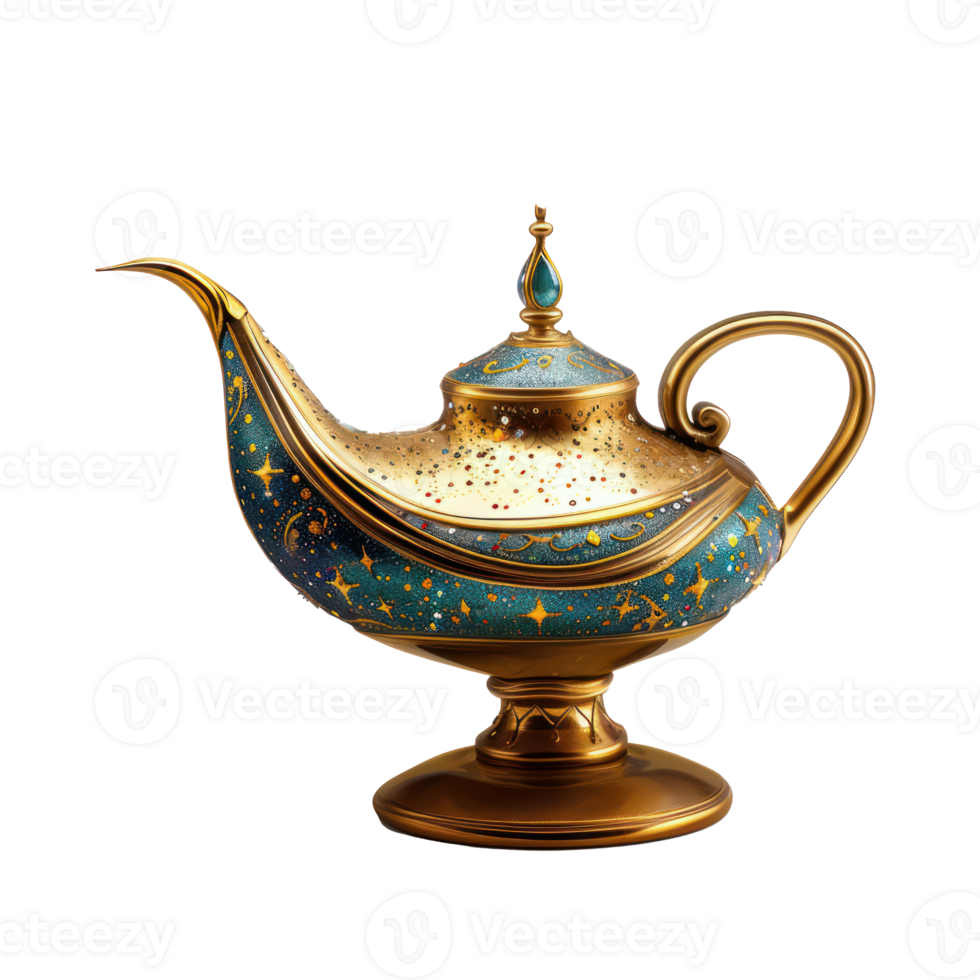 floated magic lamp isolate on transparency background png