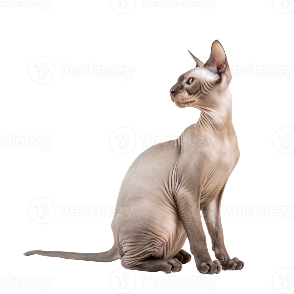 Sphynx Cats side view full body isolate on transparency background png