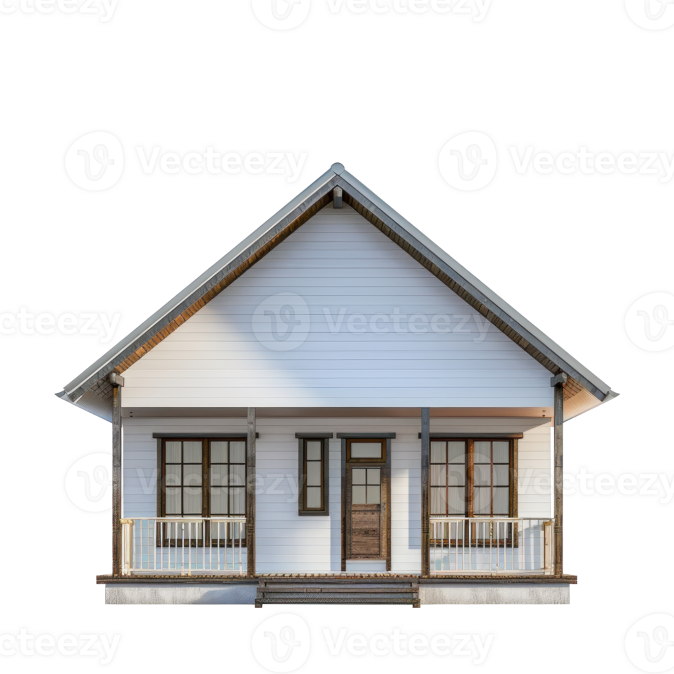 Cottage front view full length isolate on transparency background png