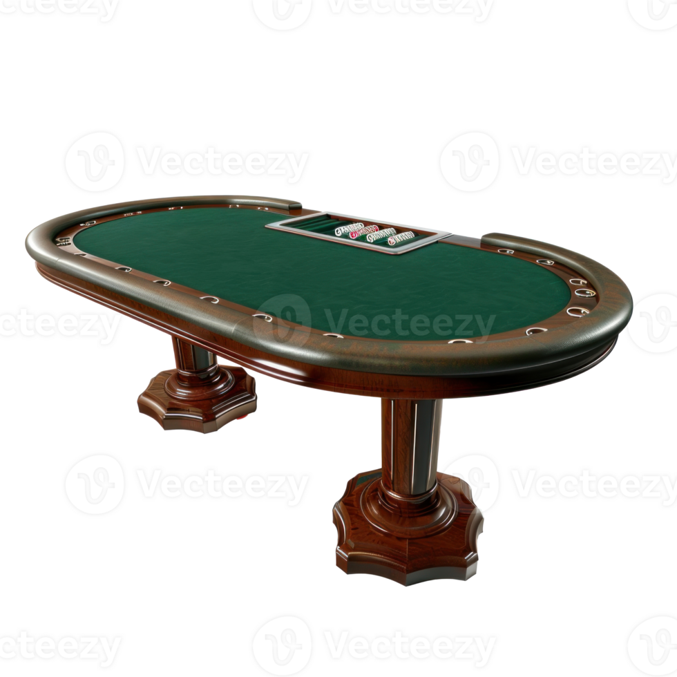Poker Table front view full length isolate on transparency background png