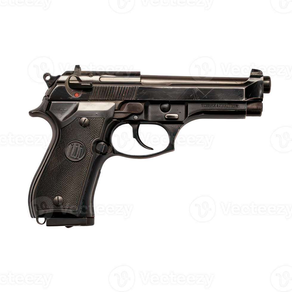 Bullet gun front view full length isolate on transparency background png