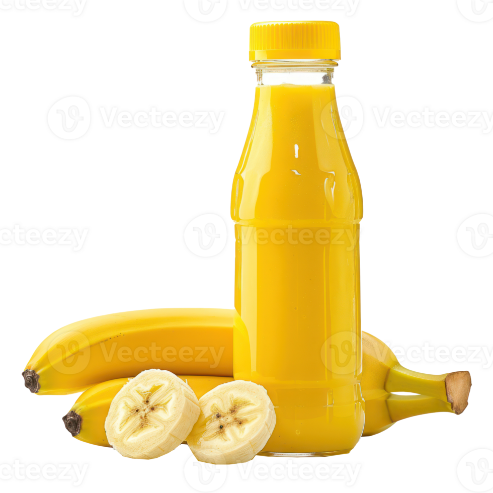 banana smoothies bottle isolated on transparency background png