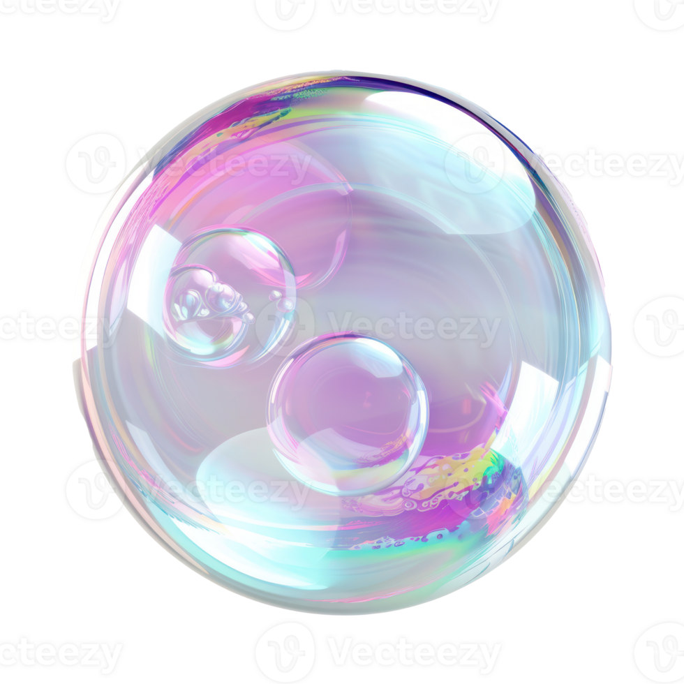 floated Soap Bubble isolate on transparency background png