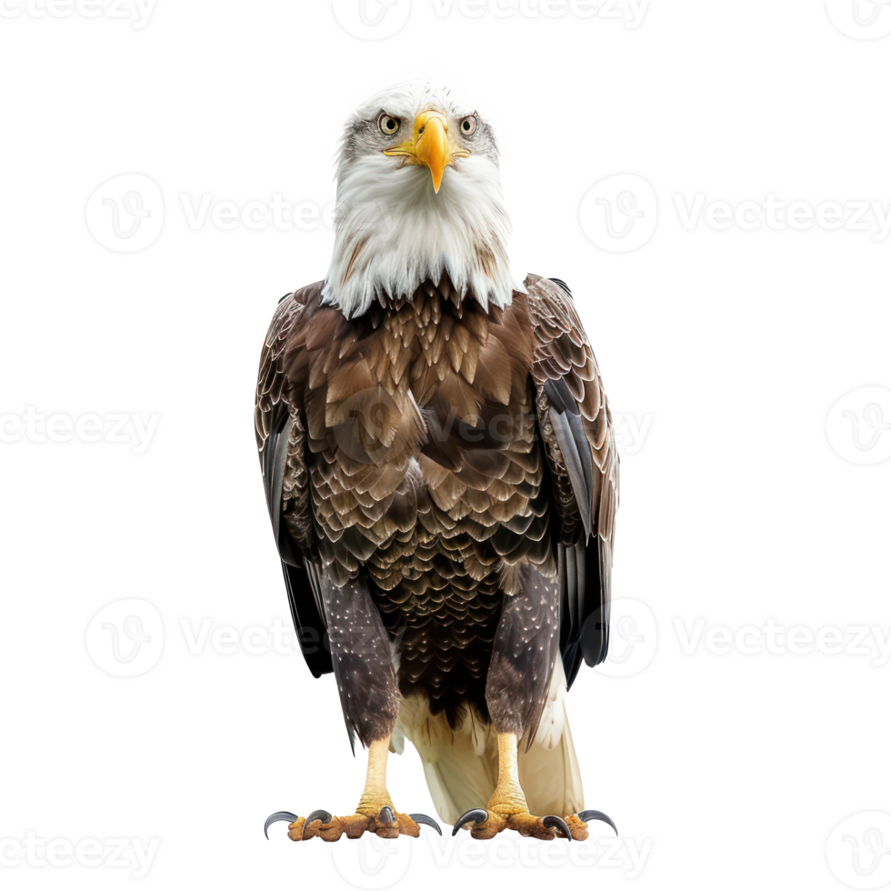 Eagle front view full body isolate on transparency background png