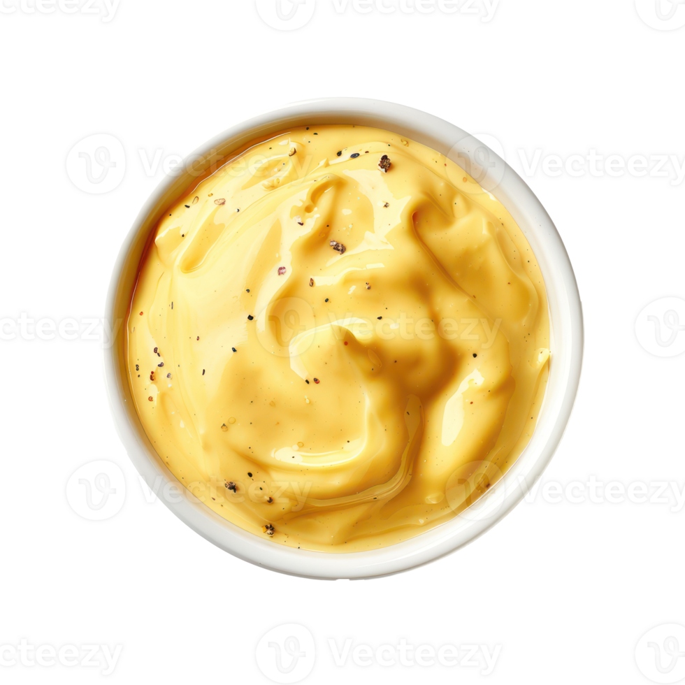 burger sauce in the bowl top view isolate on transparency background png