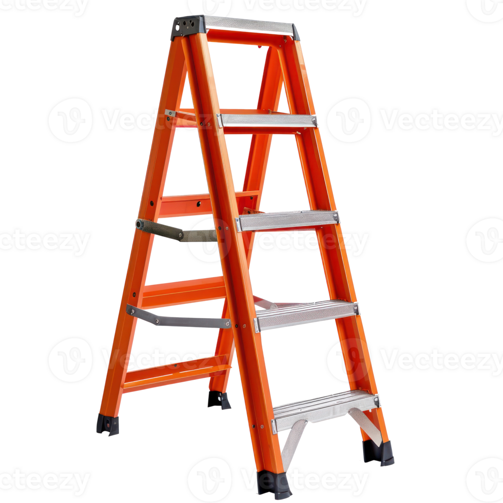 Orange step ladder isolate on transparency background png