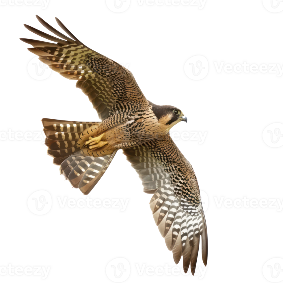 Falcon bird fly full body isolate on transparency background png