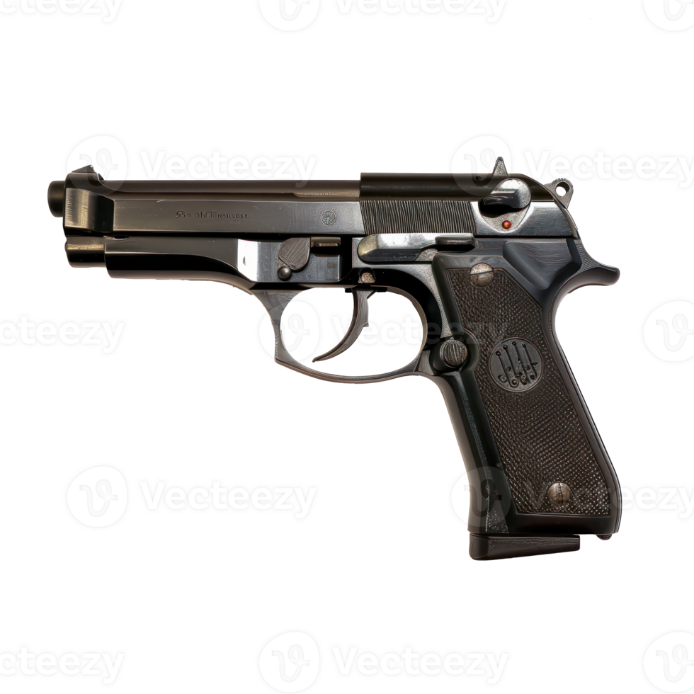 Bullet gun side view full length isolate on transparency background png