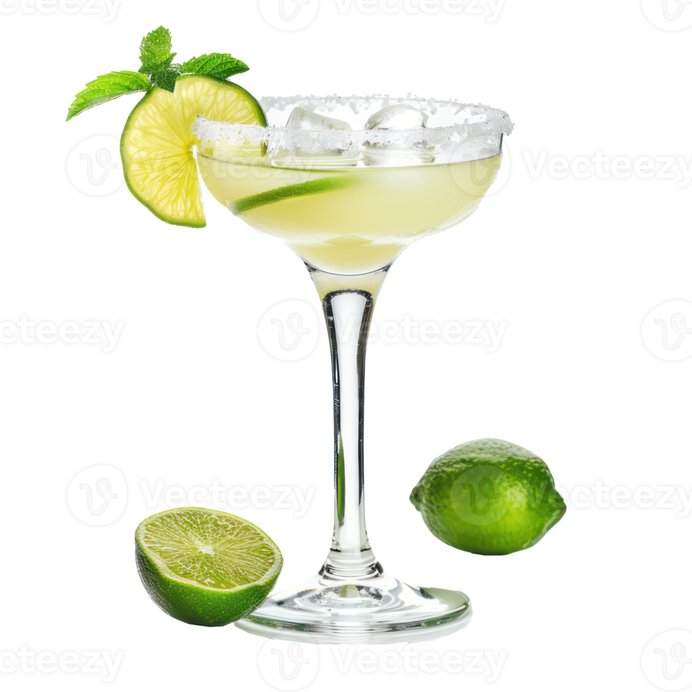 Margarita in a glass isolate on transparency background png