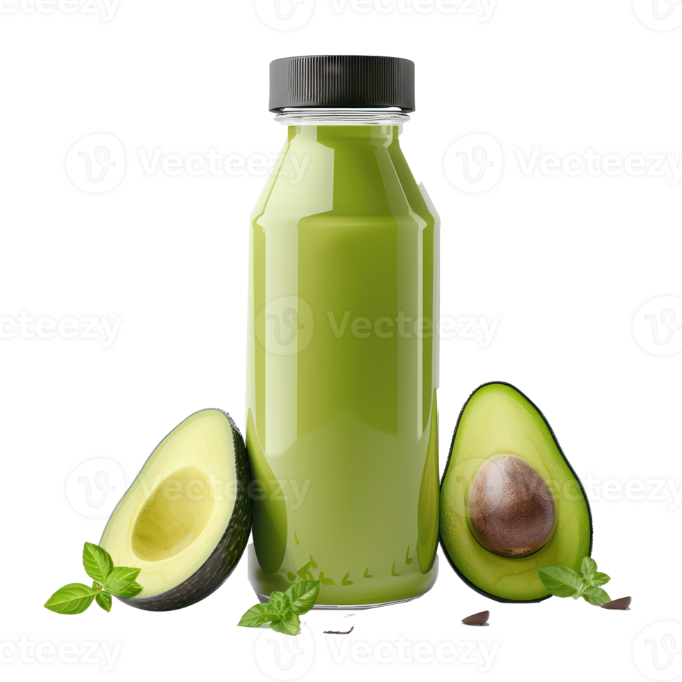 avocado smoothies bottle isolated on transparency background png