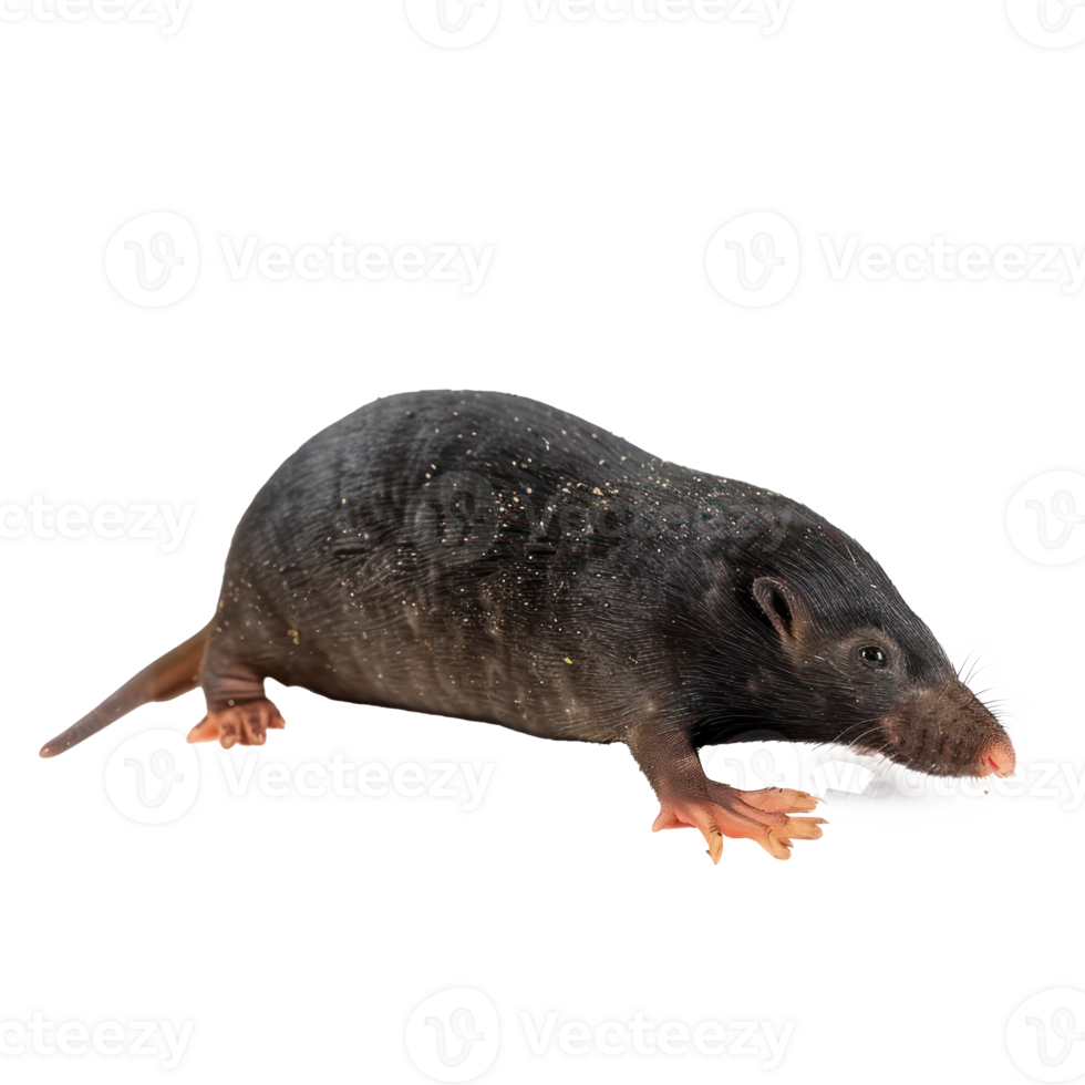 Mole side view full body isolate on transparency background png