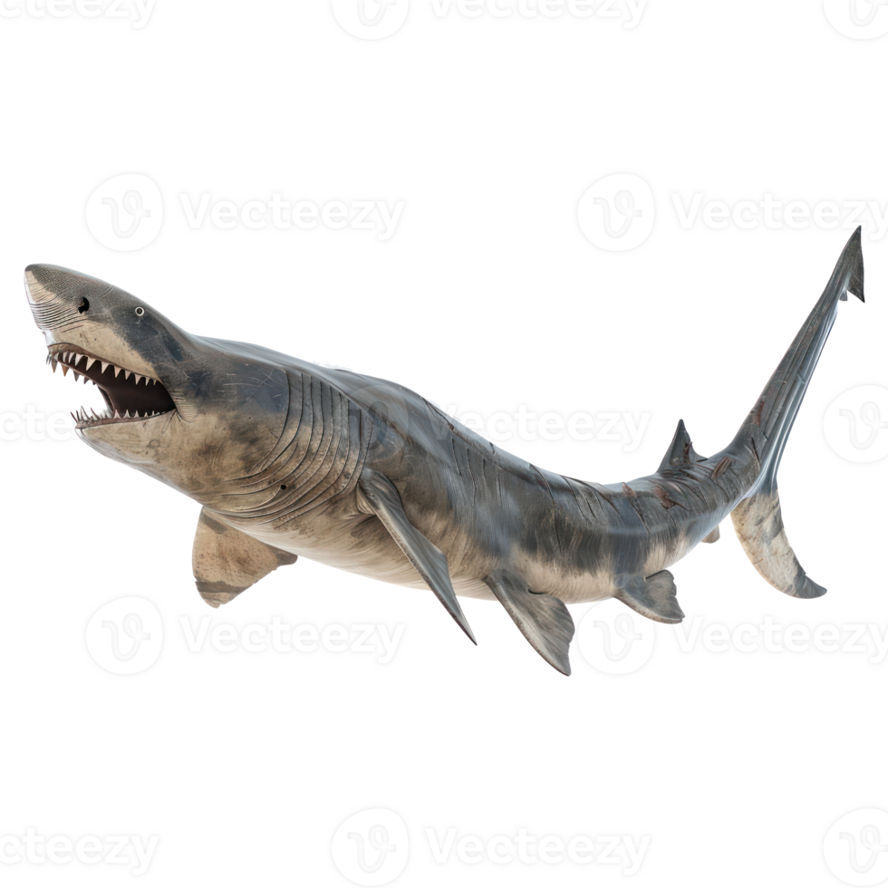 Basking shark side view full body isolate on transparency background png
