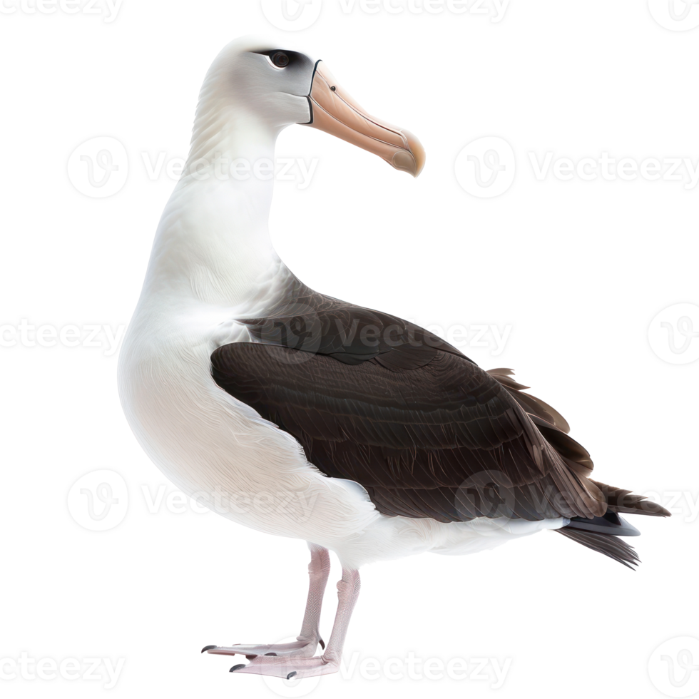 Albatross bird side view full body isolate on transparency background png
