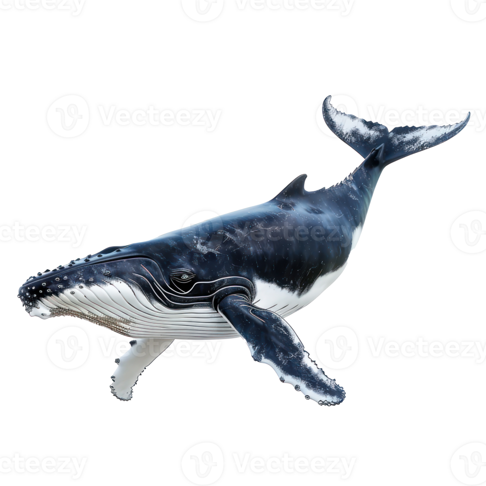 Whale full body isolate on transparency background png