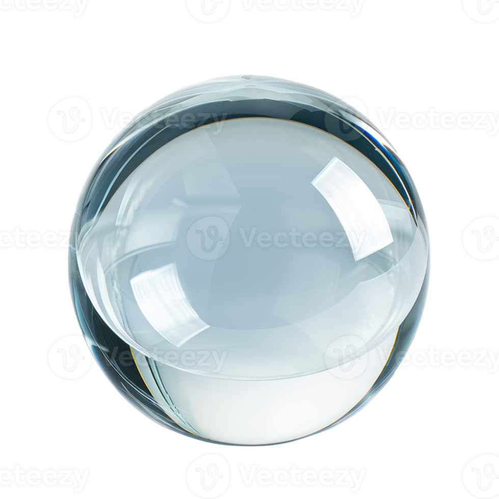 floated round glass ball isolate on transparency background png