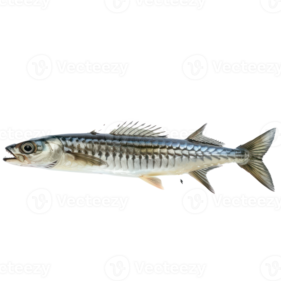 Barracuda side view full body isolate on transparency background png