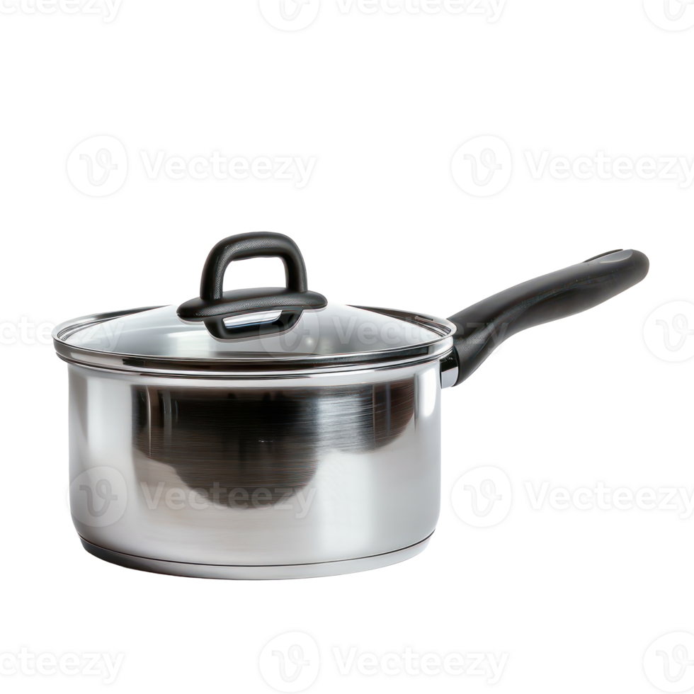 Saucepan side view full length isolate on transparency background png