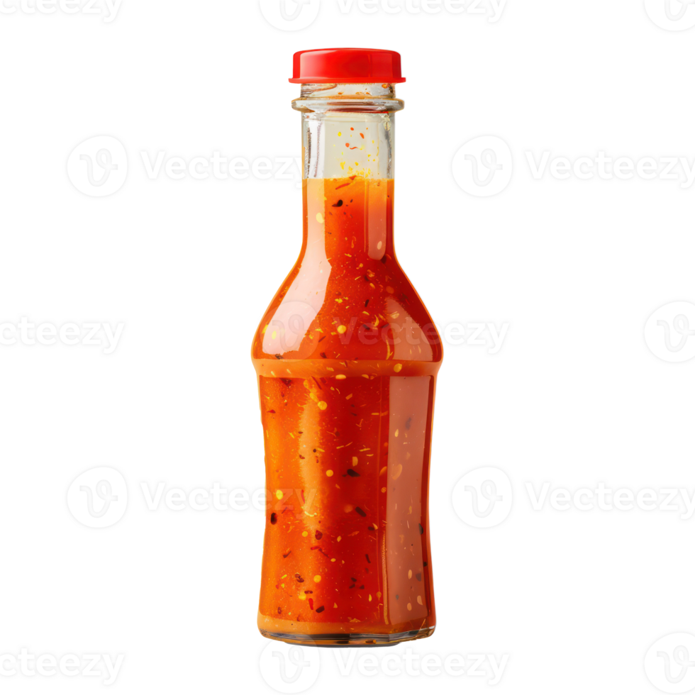 Hot chili sauce bottle isolate on transparency background png