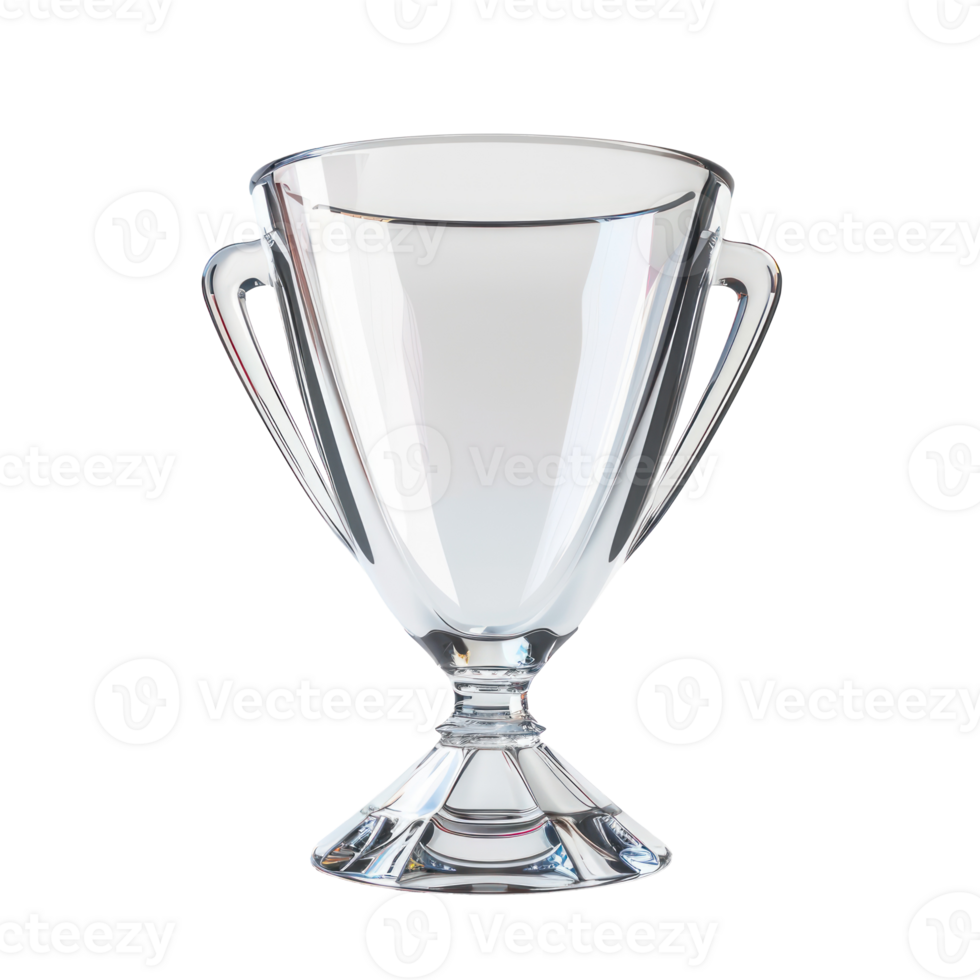 Blank glass trophy crystal isolate on transparency background png