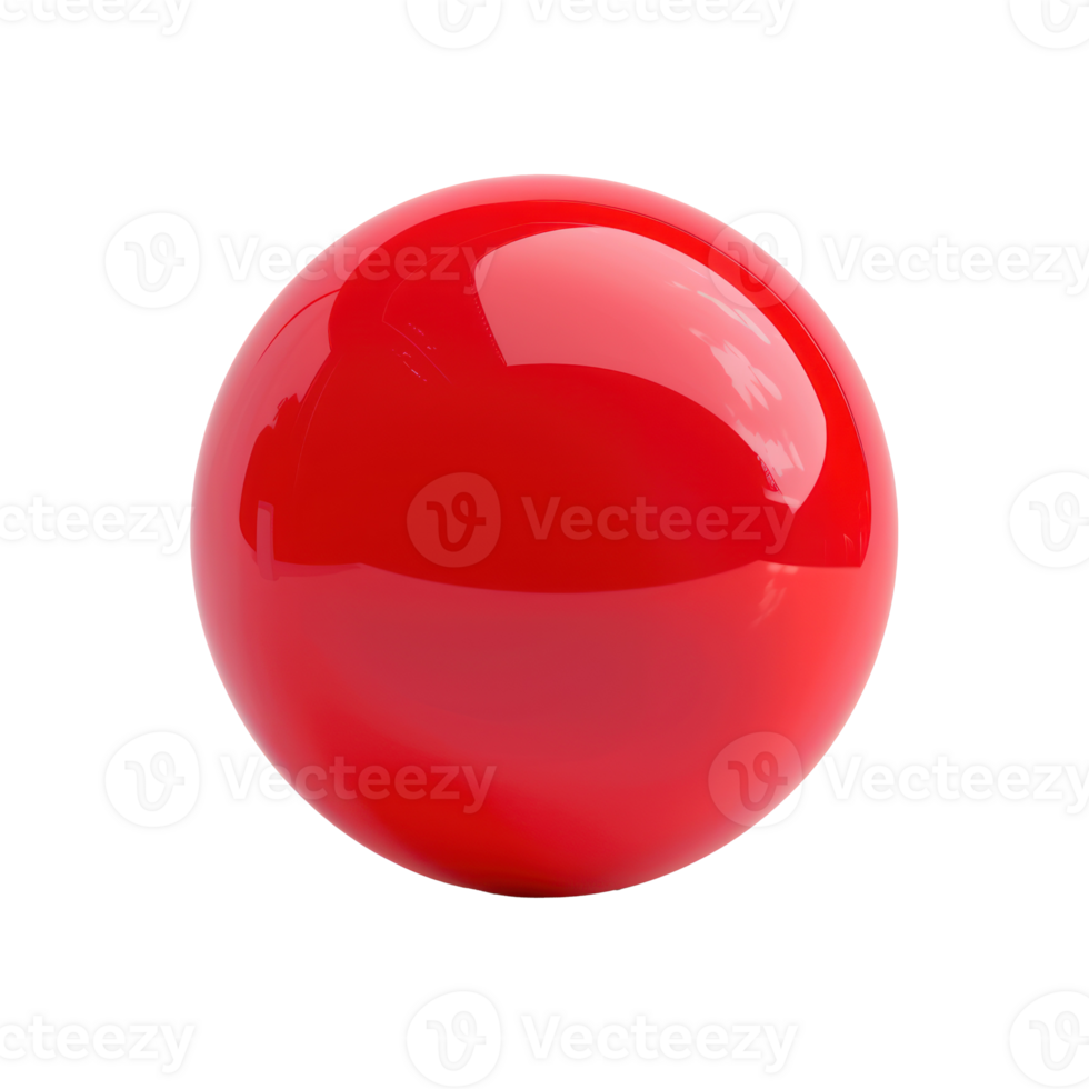 floated round red ball isolate on transparency background png