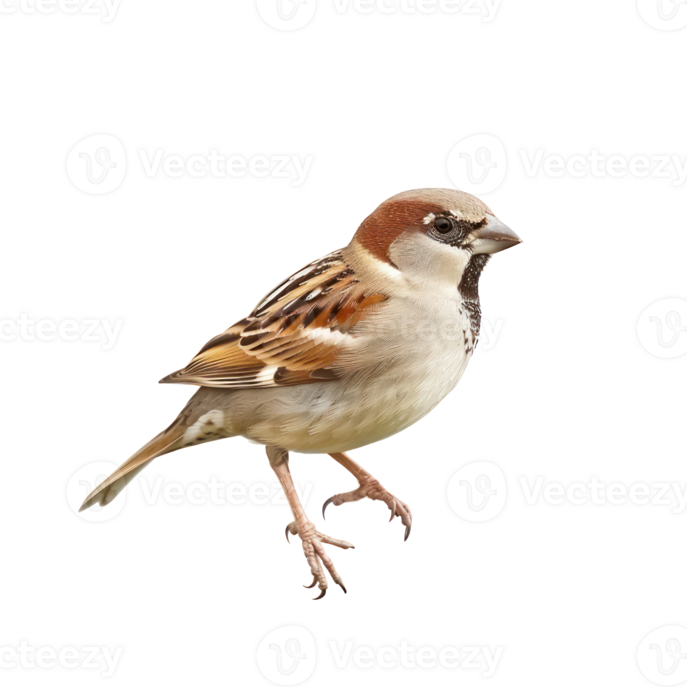 Sparrow side view full body isolate on transparency background png
