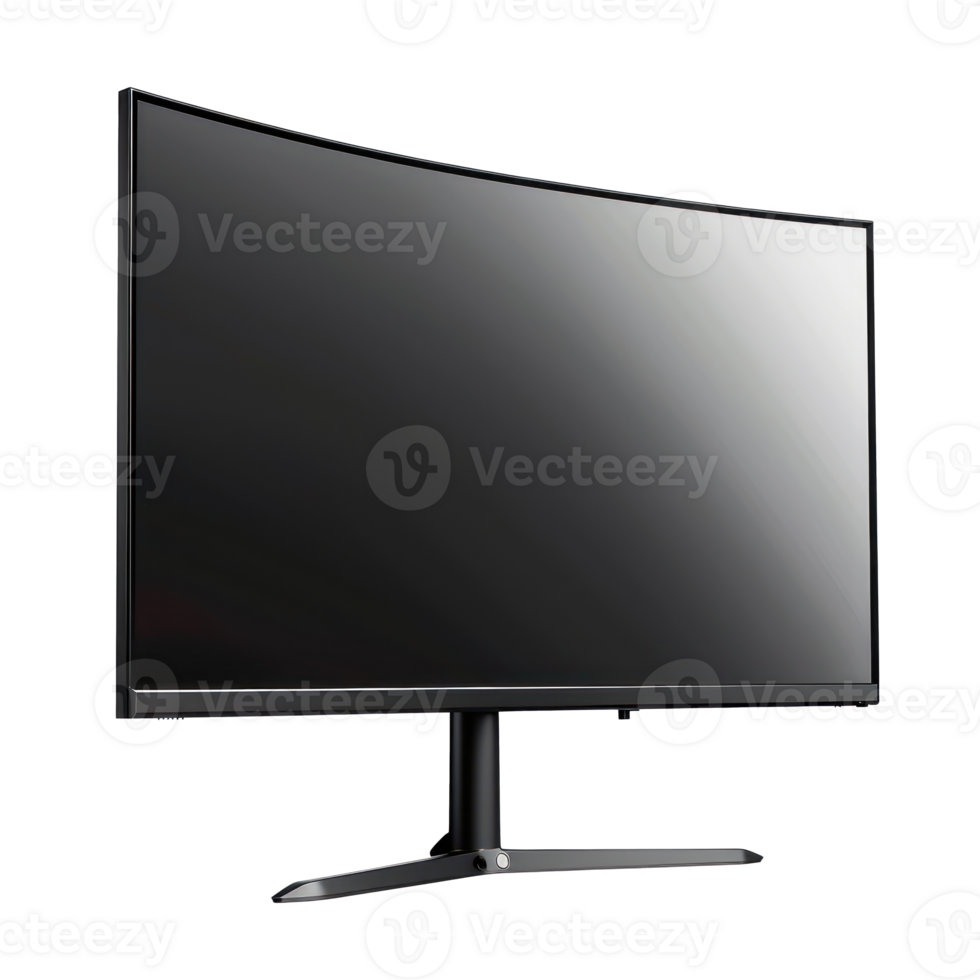 Monitor side view full body isolate on transparency background png
