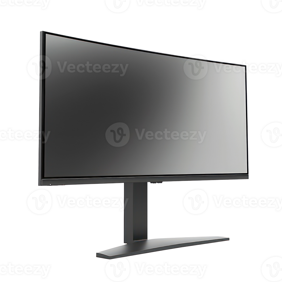 Monitor side view full body isolate on transparency background png