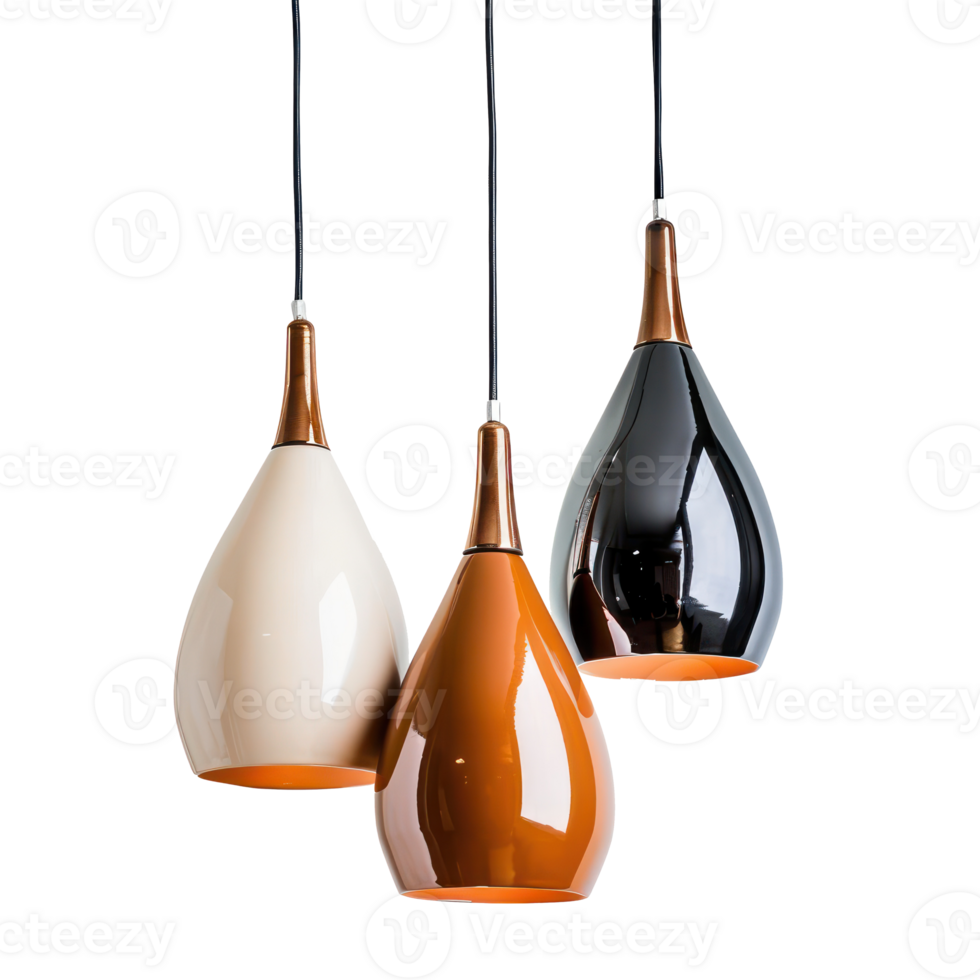 modern hanging light side view full length isolate on transparency background png