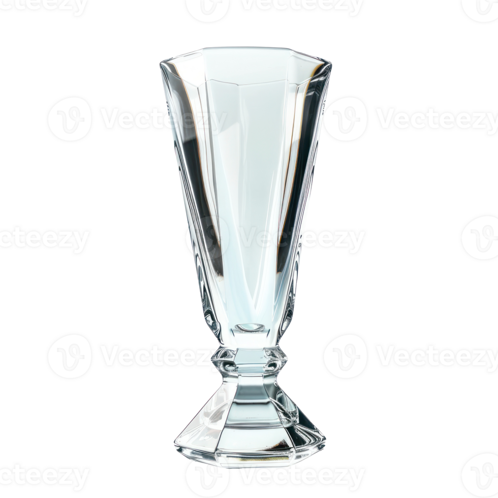 Blank glass trophy crystal side view isolate on transparency background png