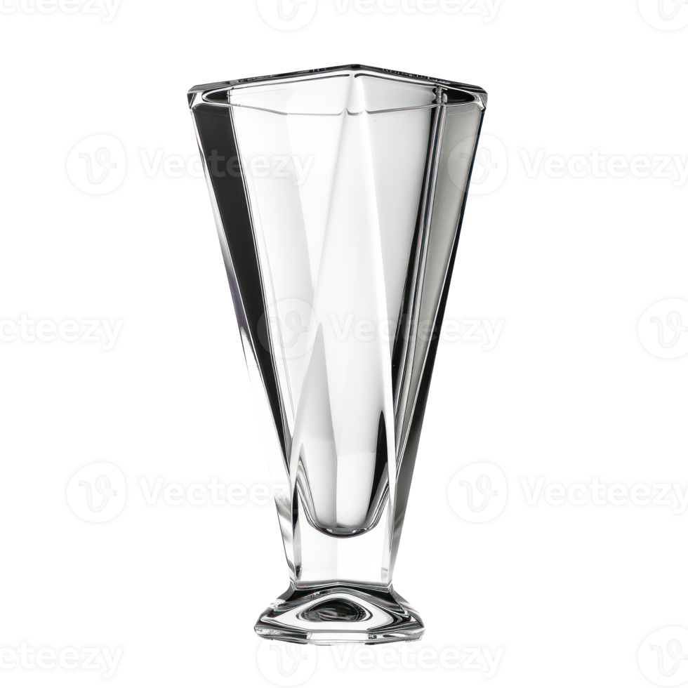 Blank glass trophy crystal side view isolate on transparency background png