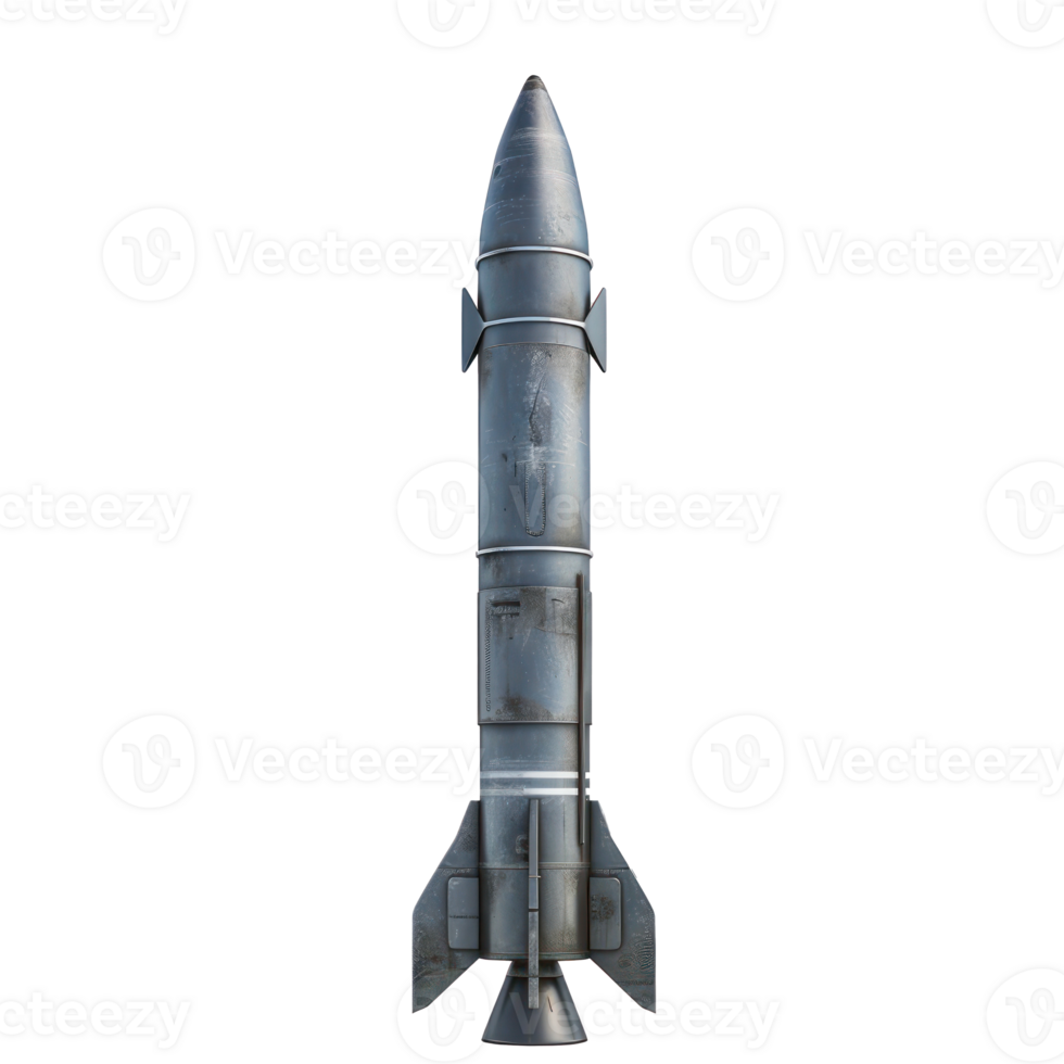 A missile with a warhead isolate on transparency background png