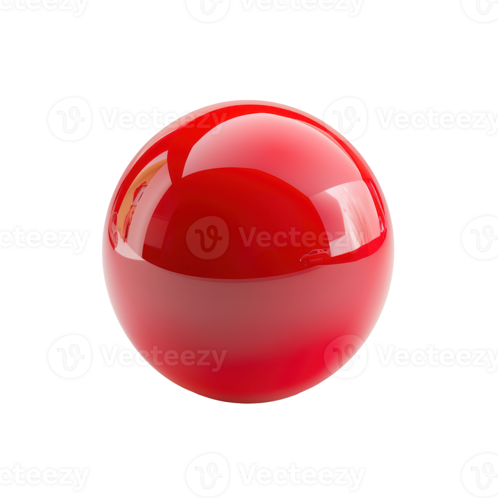 floated round red ball isolate on transparency background png