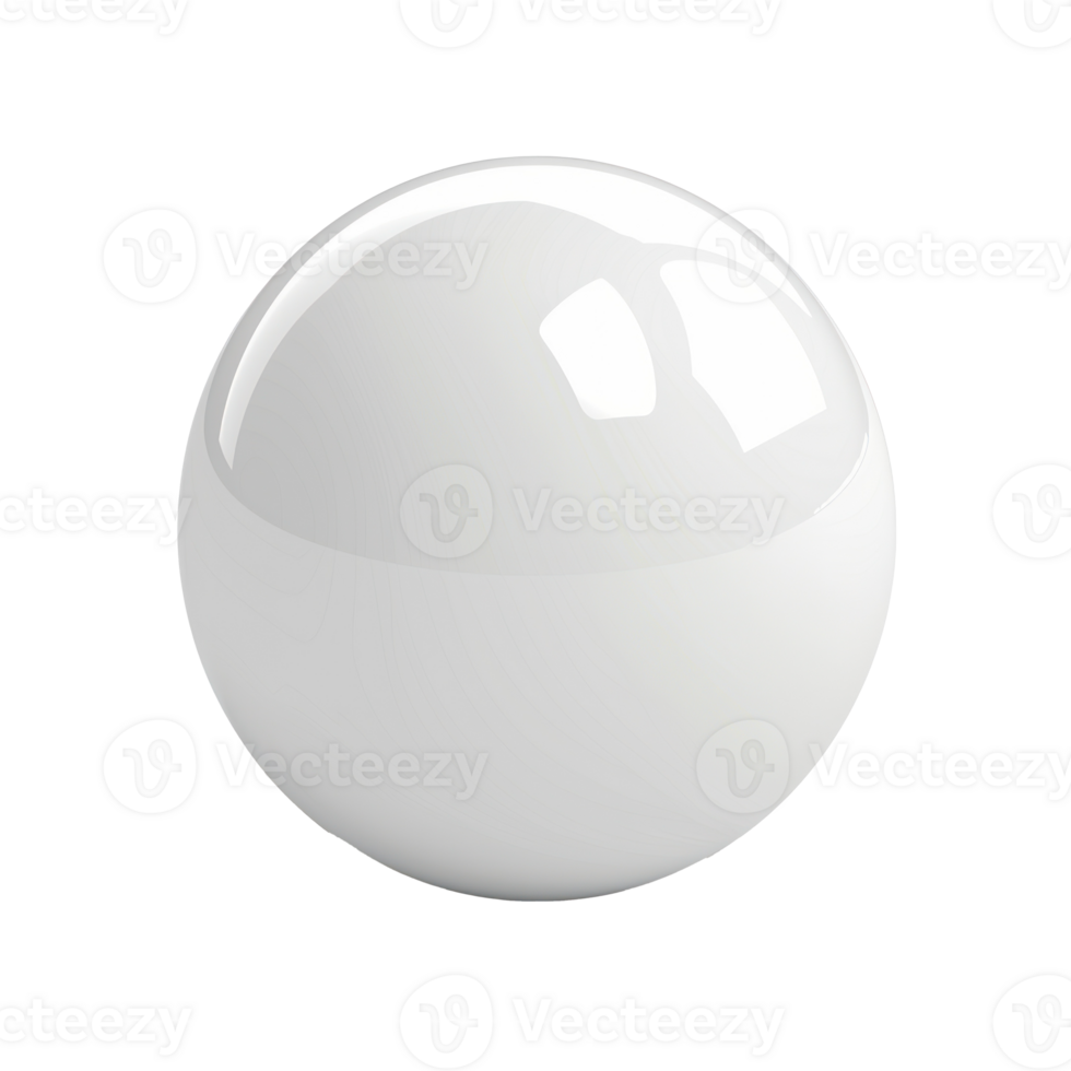 floated round white ball isolate on transparency background png