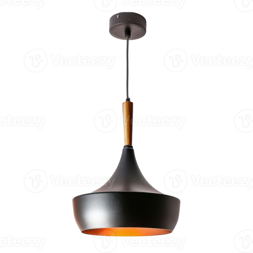 modern hanging light side view full length isolate on transparency background png