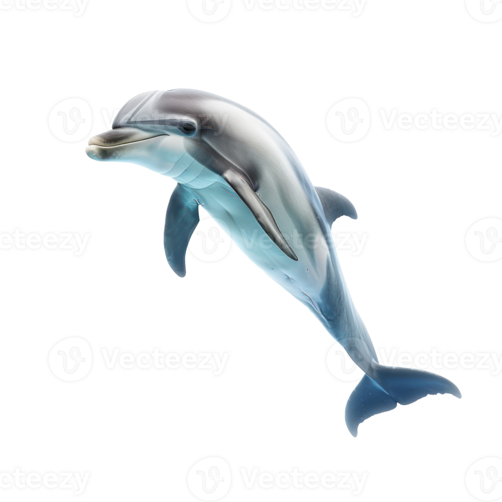 Dolphin front view full body isolate on transparency background png