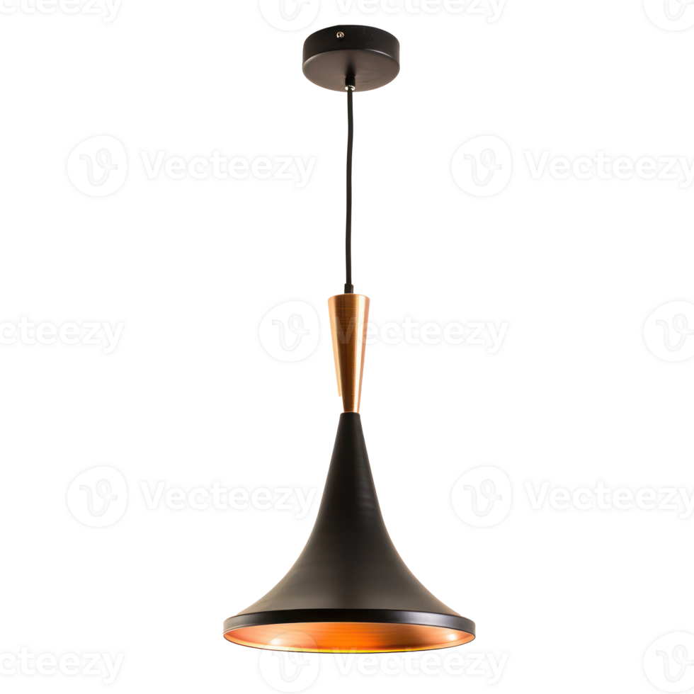 modern hanging light side view full length isolate on transparency background png
