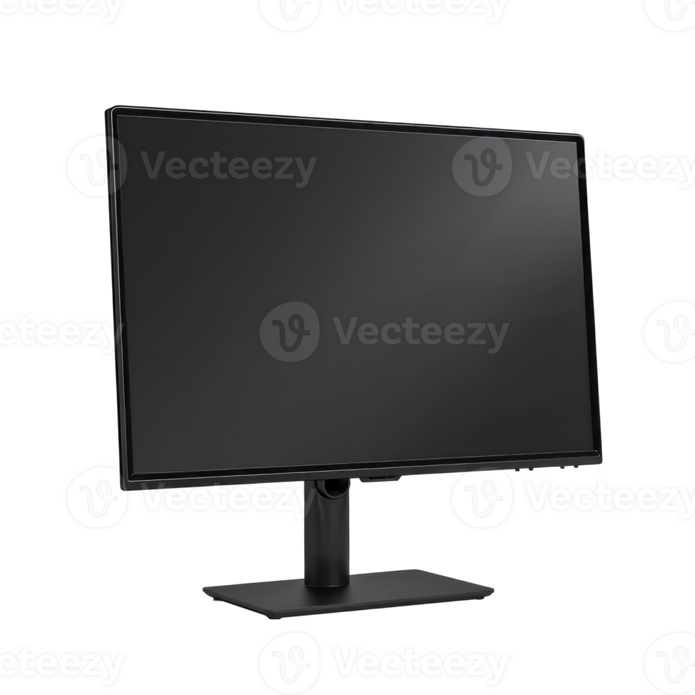 Monitor side view full body isolate on transparency background png