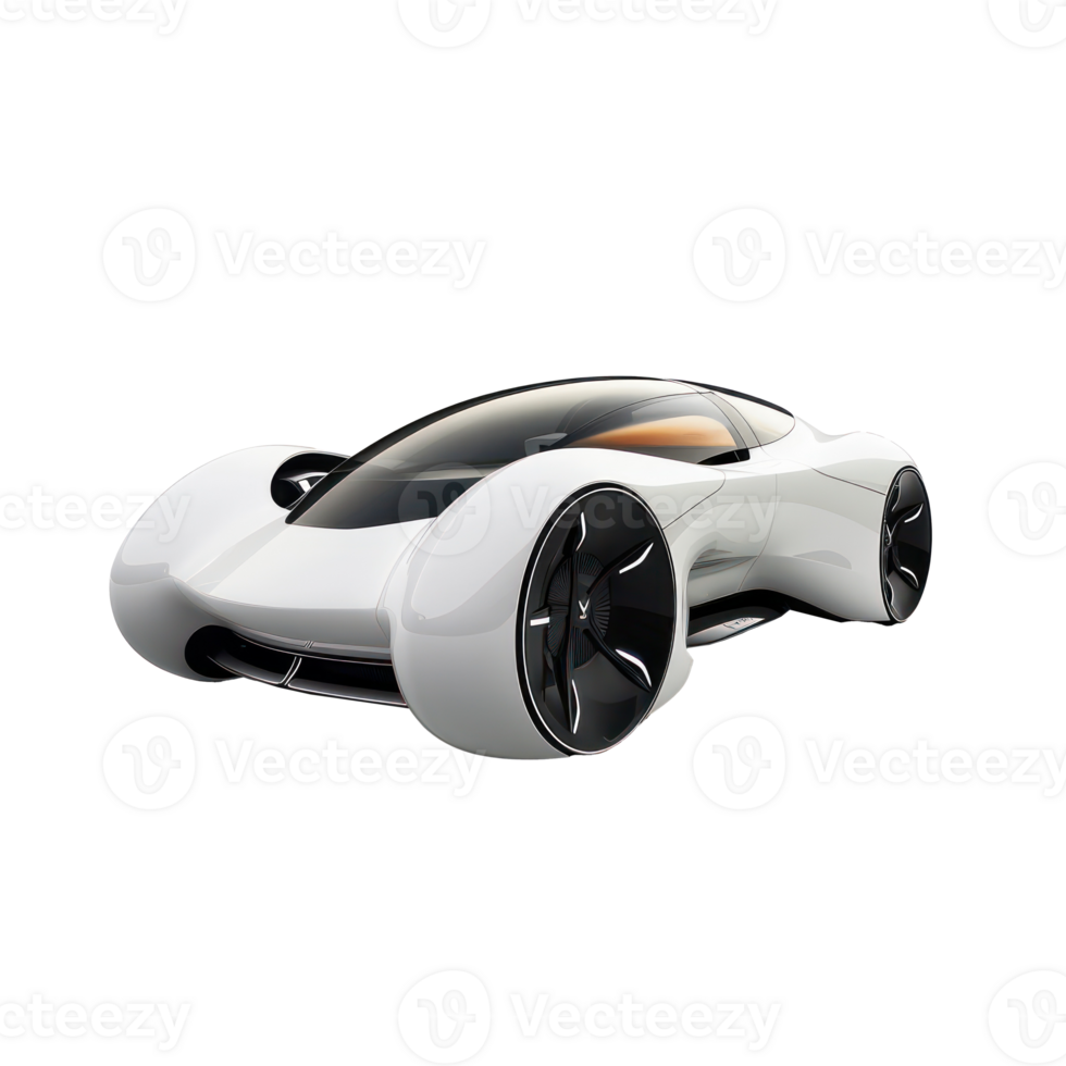 white future car isolate on transparency background png