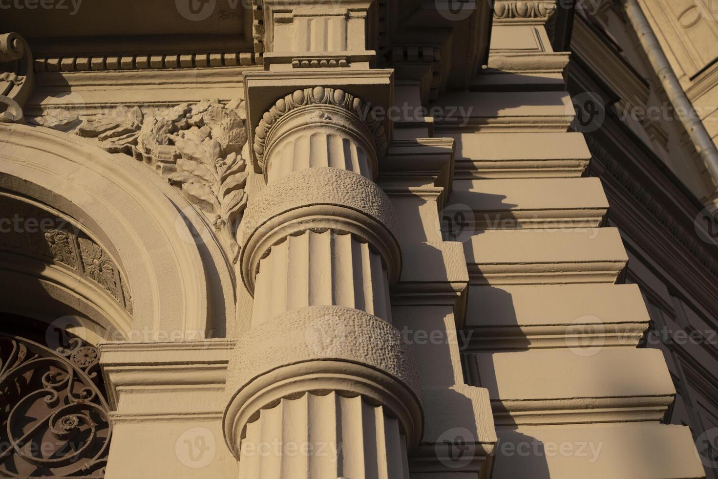 Column in a building. Old architecture. Building details. photo