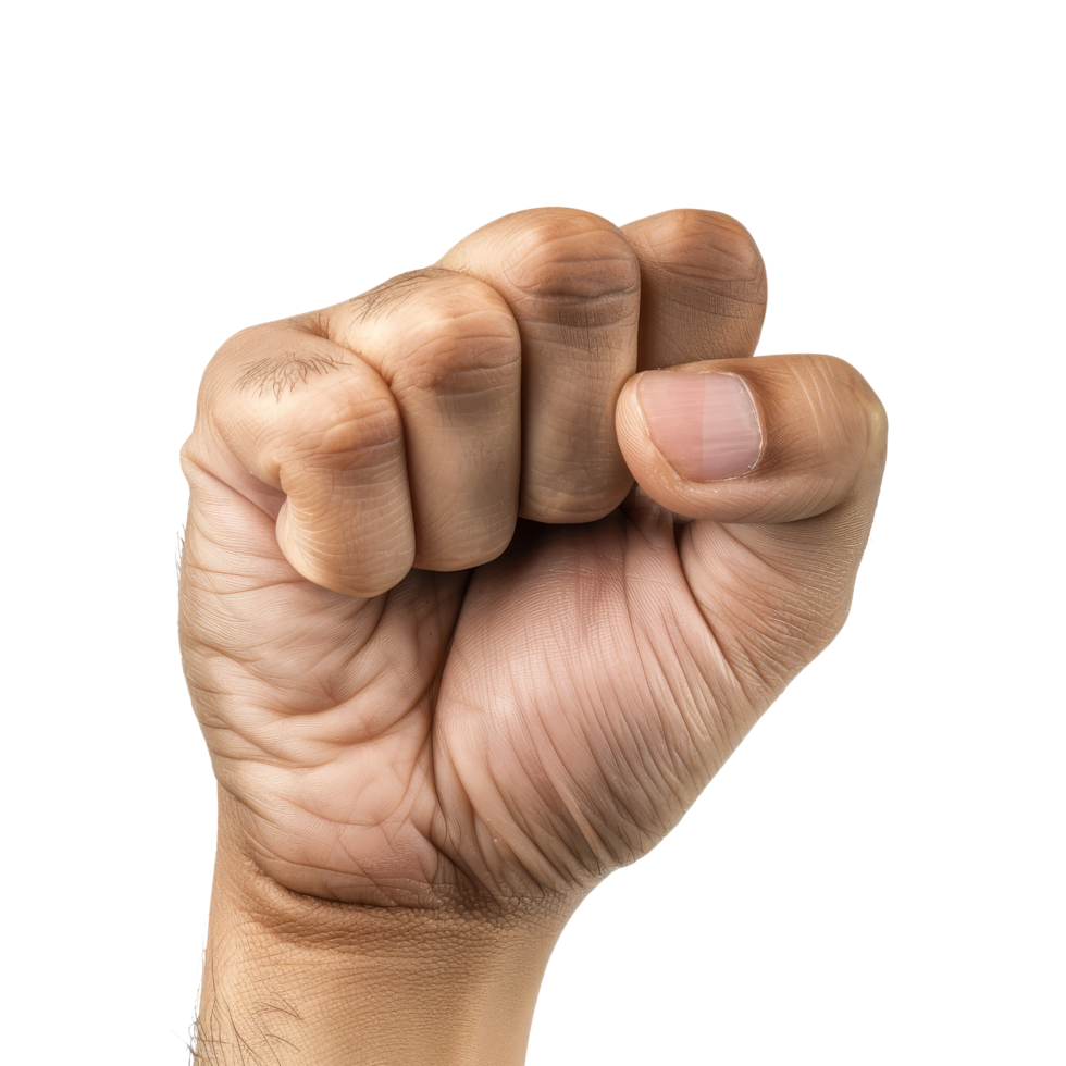 Close-up of a clenched fist png