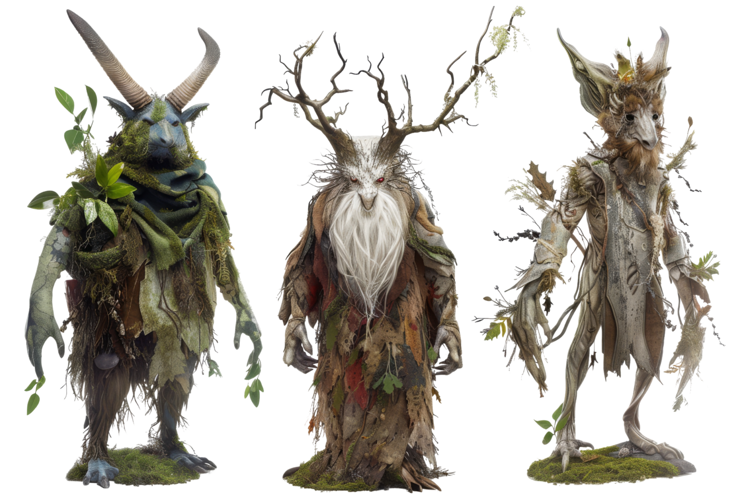 Three Nature Spirits - Fantasy Creatures png