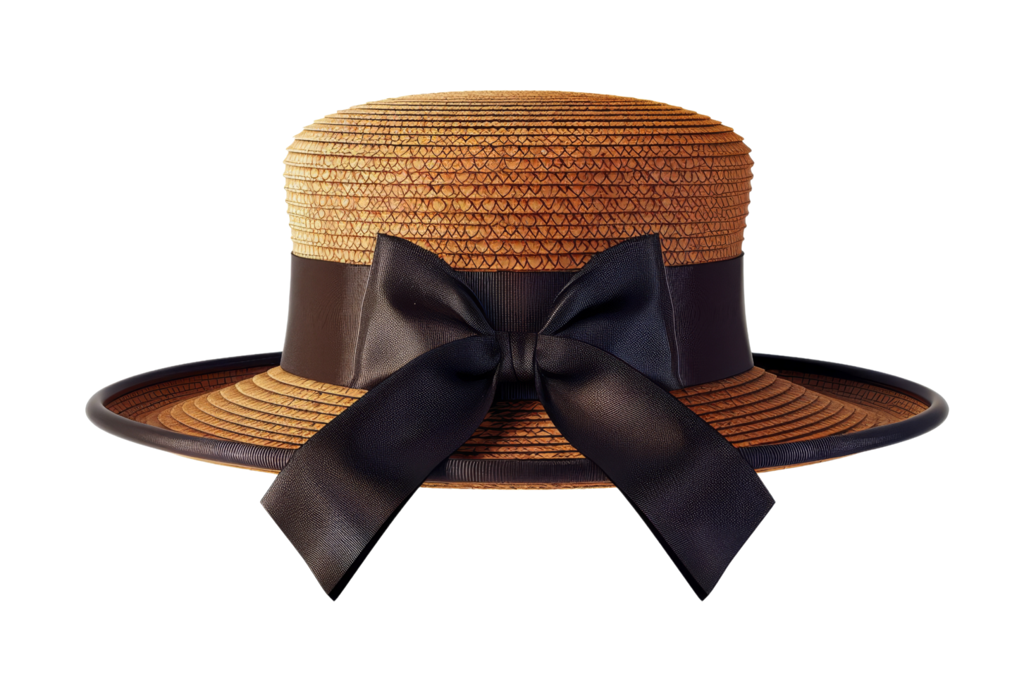 Straw Hat with Black Bow png