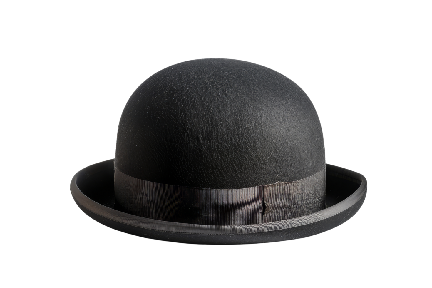 Vintage Black Bowler Hat Isolated png