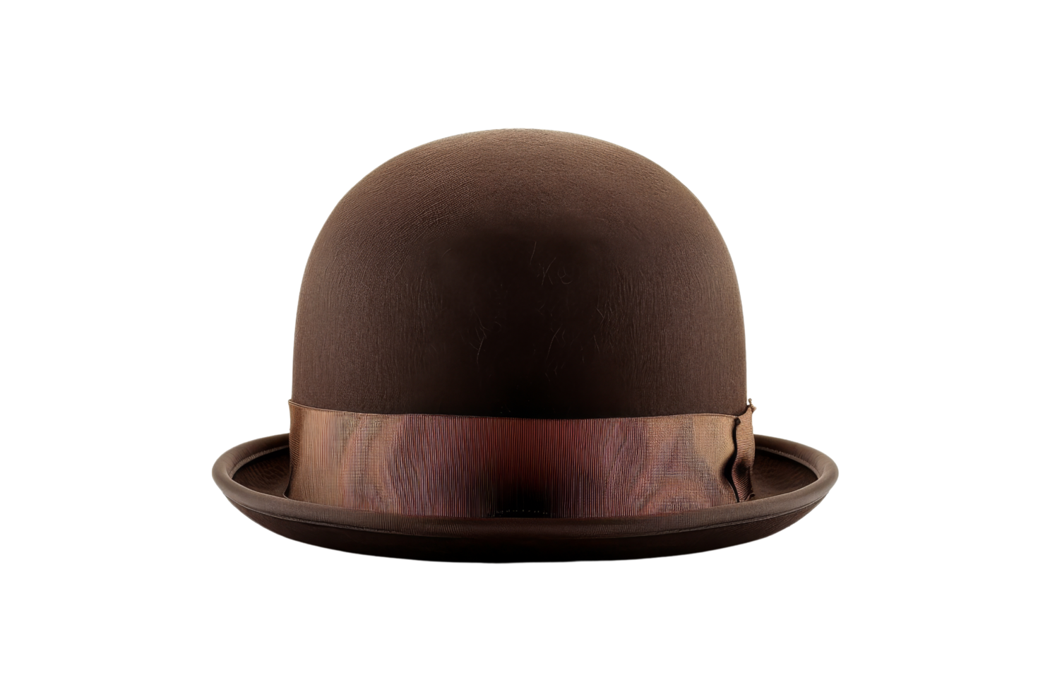 Brown Bowler Hat with a Ribbon png
