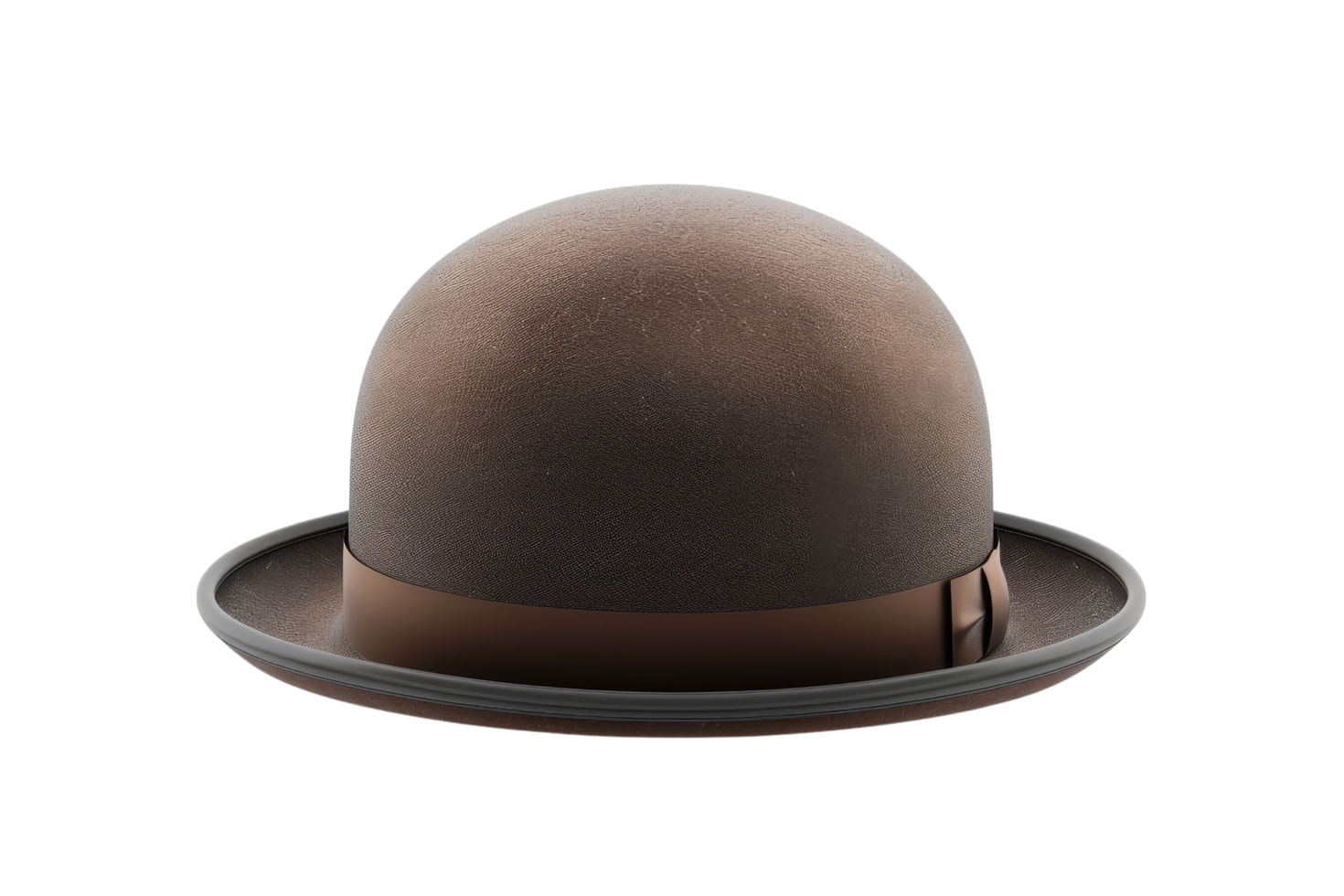 Brown Bowler Hat with Black Band png