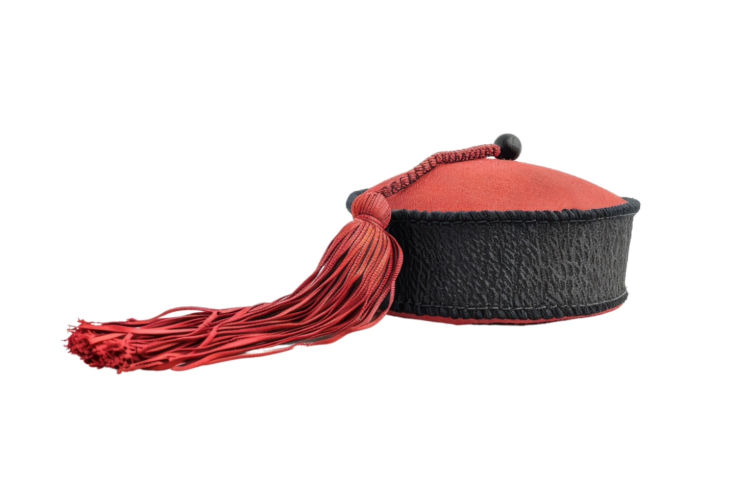 Red and Black Academic Cap with Tassel png