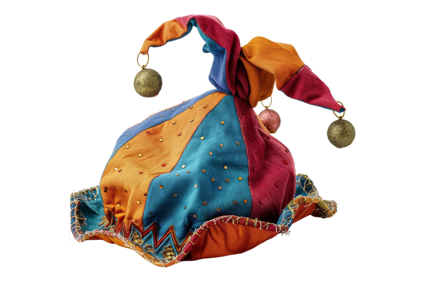 Colorful Jester Hat with Bells png