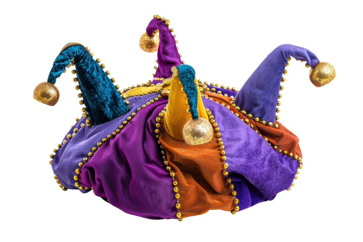 Colorful Jester Hat with Bells Isolated png