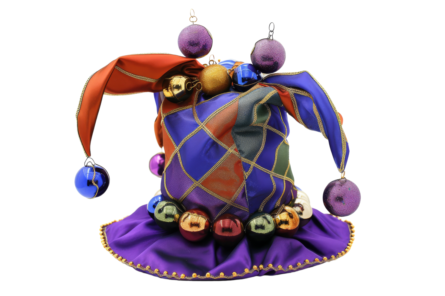 Jester Hat With Christmas Ornaments png