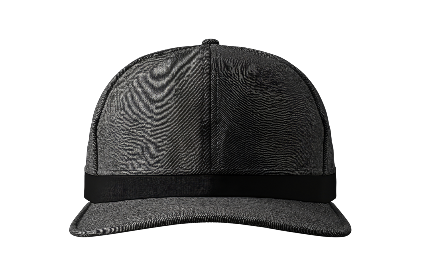 Black Baseball Cap with Black Brim png
